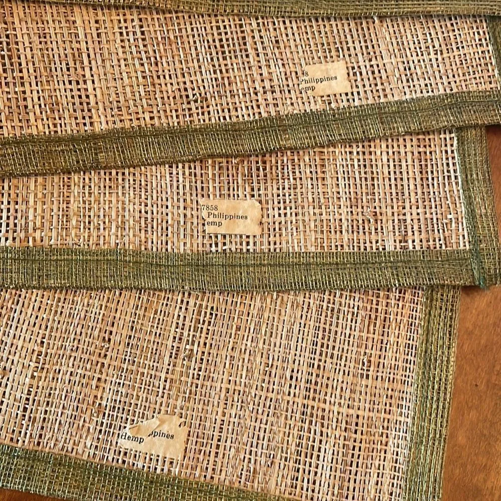 Set of 4 Vintage Hemp Embroidered Placemats
